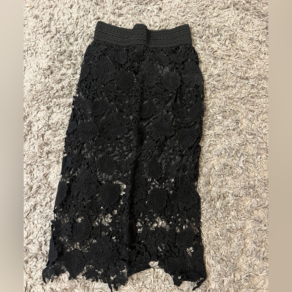 Black crochet skirt